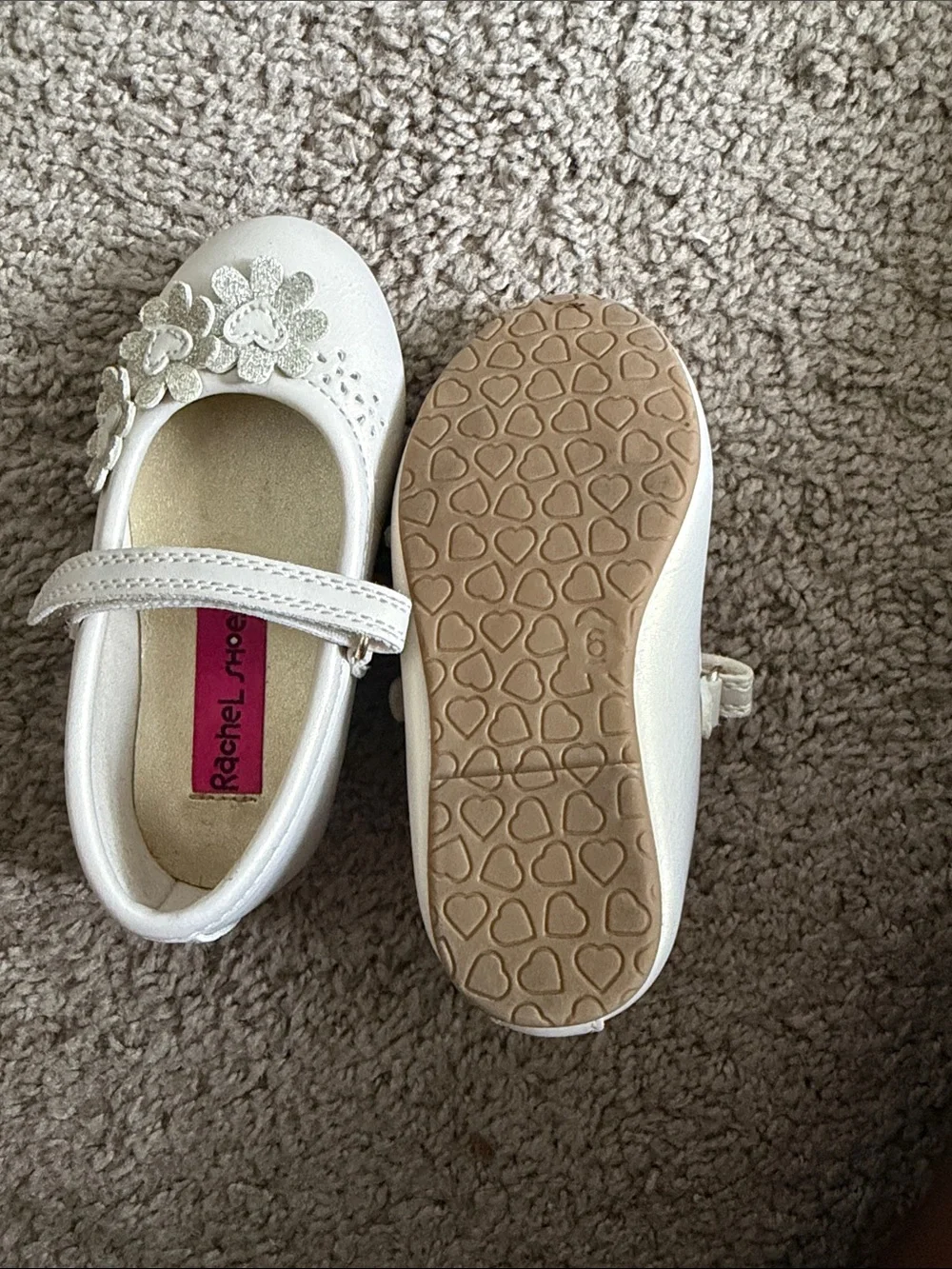 Rachel Shoes White Floral Mary Jane Toddler Flats